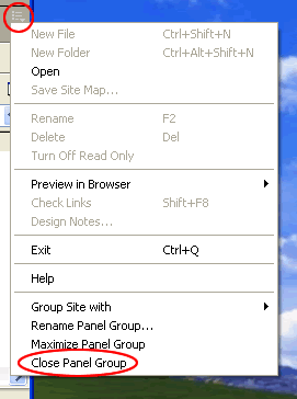 Menu of Panels